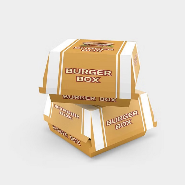 Burger Box Restaurant Takeout Packaging Grease Resistant Burger Paper Box for Delivery and Fast Food Packaging