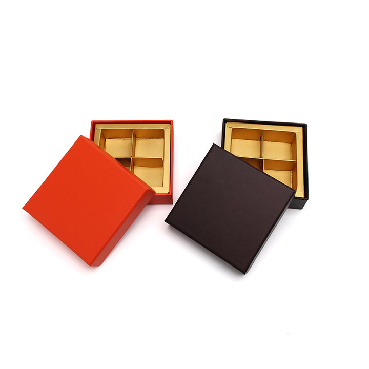 Removable Lid Gift Box Small Chocolate Box with Four Compartments
