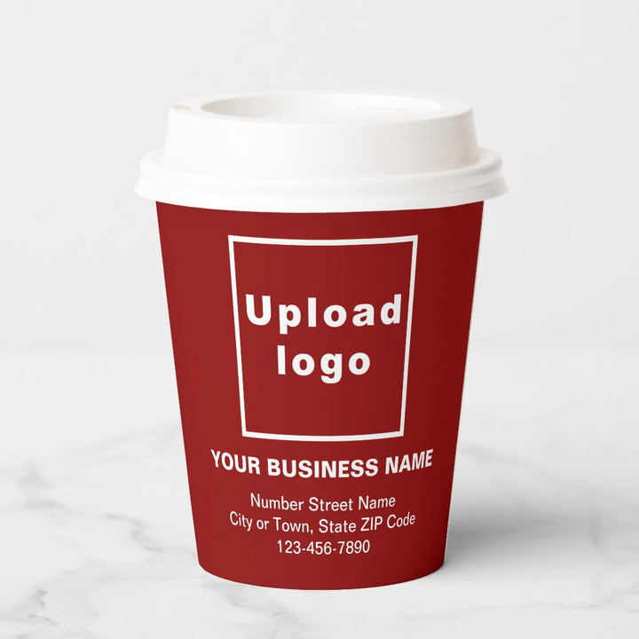 Customizable Red Coffee Paper Cup for Cafes