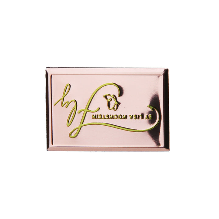 Rose Gold Aluminium Stickers with Embossed Logo Custom Champagne Labels