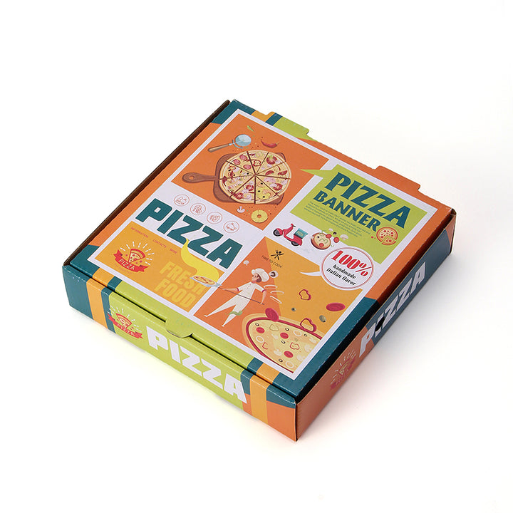 Kraft Paper Pizza Box – Custom CMYK Printing for Takeout | SNFOOD
