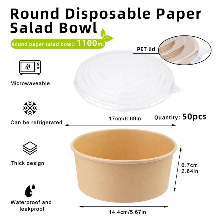 Custom Paper Disposable Salad Bowl