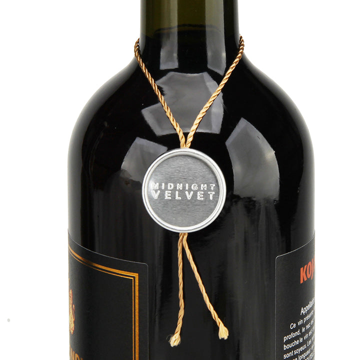 Luxury Metal Wine Bottle Labels with Hanging String