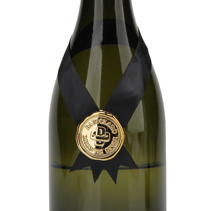 Decorative Wine Bottle Neck Tag with Satin Bow and Metal Label