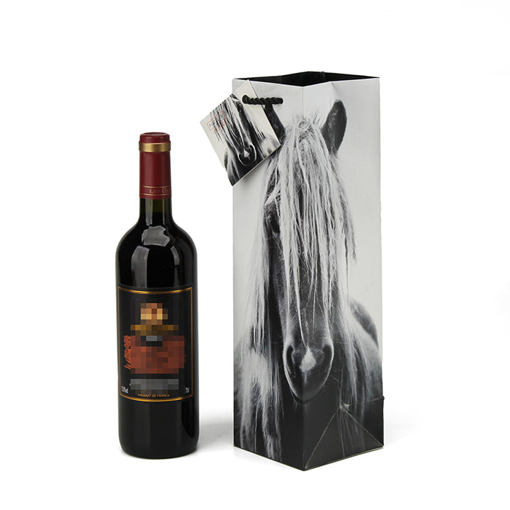 Luxury Paper Wine Bottle Bags Eco Friendly Custom Wine Packaging