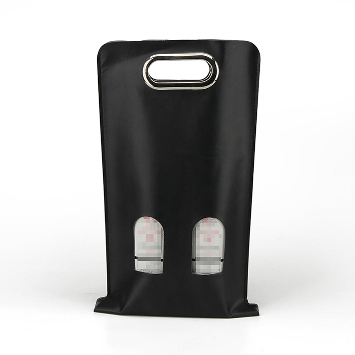 High Quality PU Leather Tote Double Bottle Wine Packing Bag
