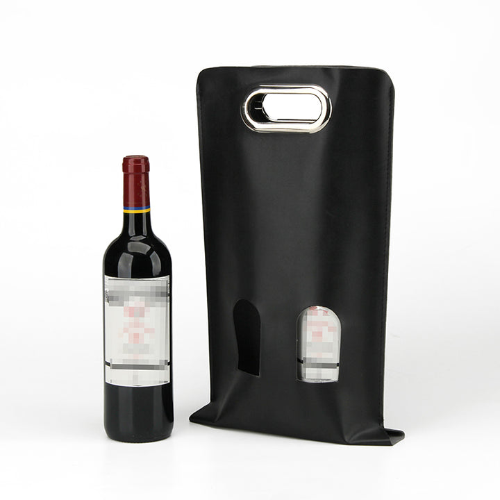 High Quality PU Leather Tote Double Bottle Wine Packing Bag