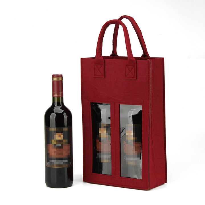 Custom Wine Bottle Gift Bag with Transparent Window