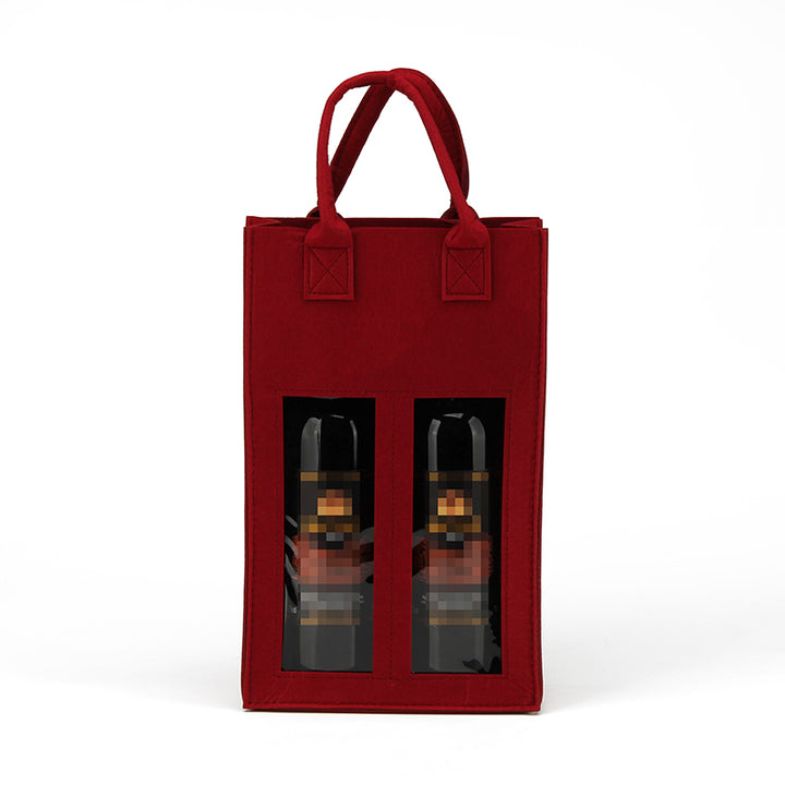 Custom Wine Bottle Gift Bag with Transparent Window