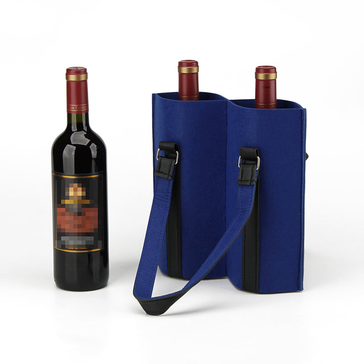 Custom Printed Reusable Double Bottle Wine Tote Bag