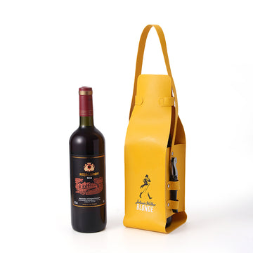 Wine Bag – Single Bottle Leather Wine Carrier, Portable Gift Packaging