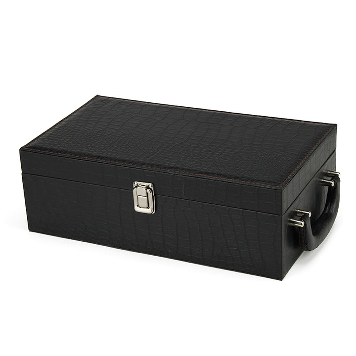 PU Leather Covered Wine Storage Box with Handle for Luxury Wine Packaging