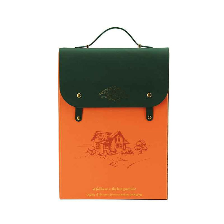 High Quality Custom Foil Stamped Logo Wine Box with Handle