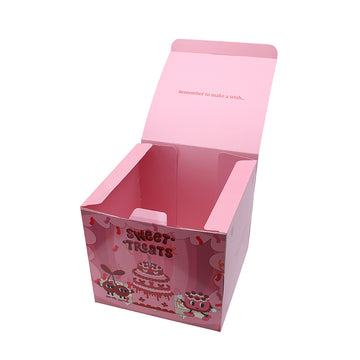 Custom Folding Cake Box–Pink Bakery Packaging for Gifts|SNFOOD