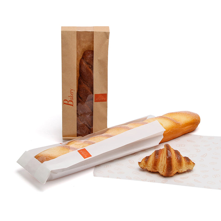 Custom Kraft Bread Bag Food Paper Bag for Baguette Display - Snfood