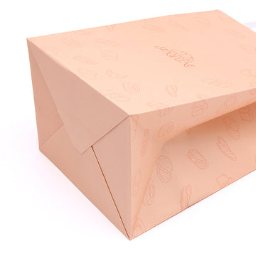 Pink Kraft Paper Gift Bags with Handles – Eco-Friendly Custom Bakery Packaging | SNFOOD