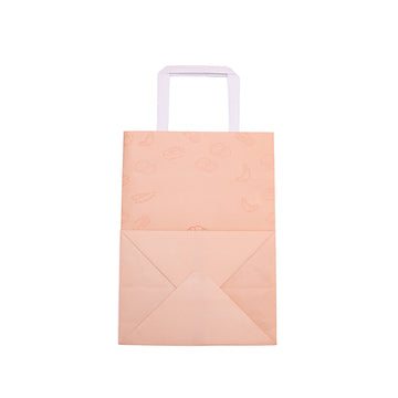 Pink Kraft Paper Gift Bags with Handles – Eco-Friendly Custom Bakery Packaging | SNFOOD