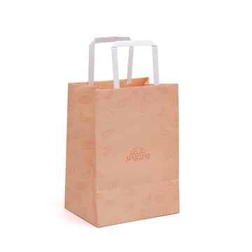 Pink Kraft Paper Gift Bags with Handles – Eco-Friendly Custom Bakery Packaging | SNFOOD