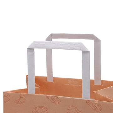 Pink Kraft Paper Gift Bags with Handles – Eco-Friendly Custom Bakery Packaging | SNFOOD