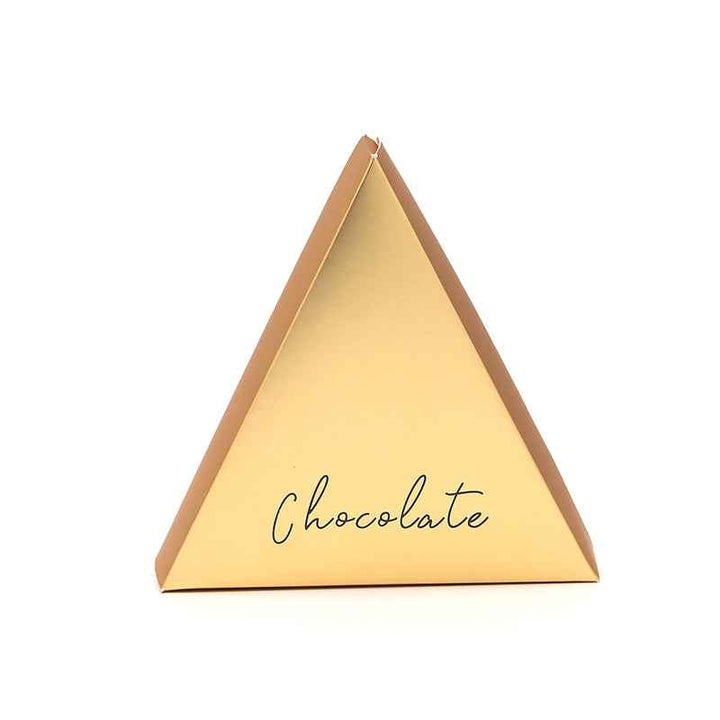 Triangle Eco Gold Paper Chocolate Gift Box with UV Coating | SNFOOD