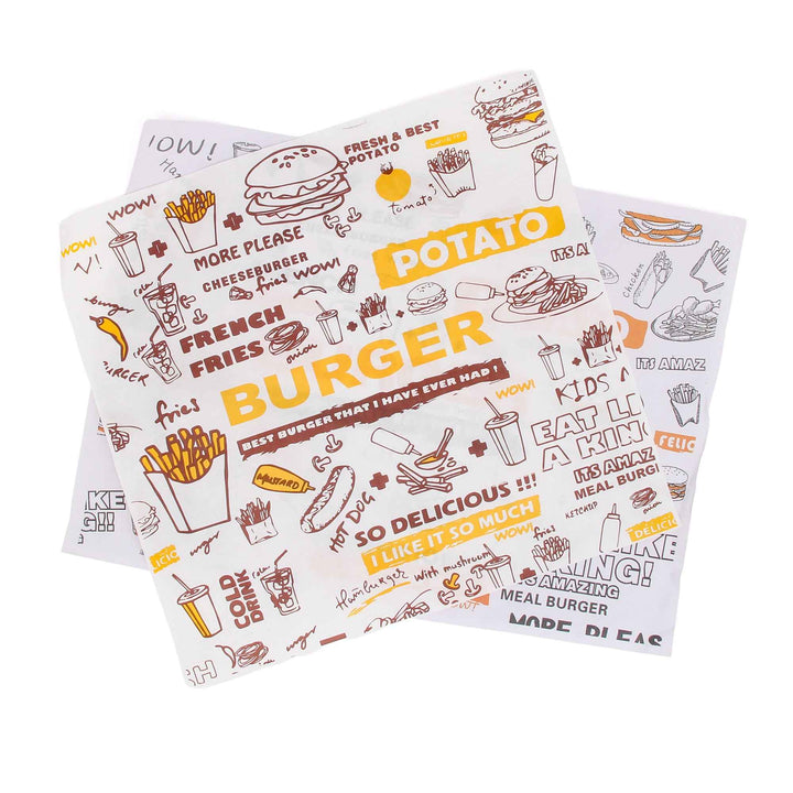 Food-Grade Wrapping Paper – Greaseproof & Waterproof Burger Wrap | SNFOOD
