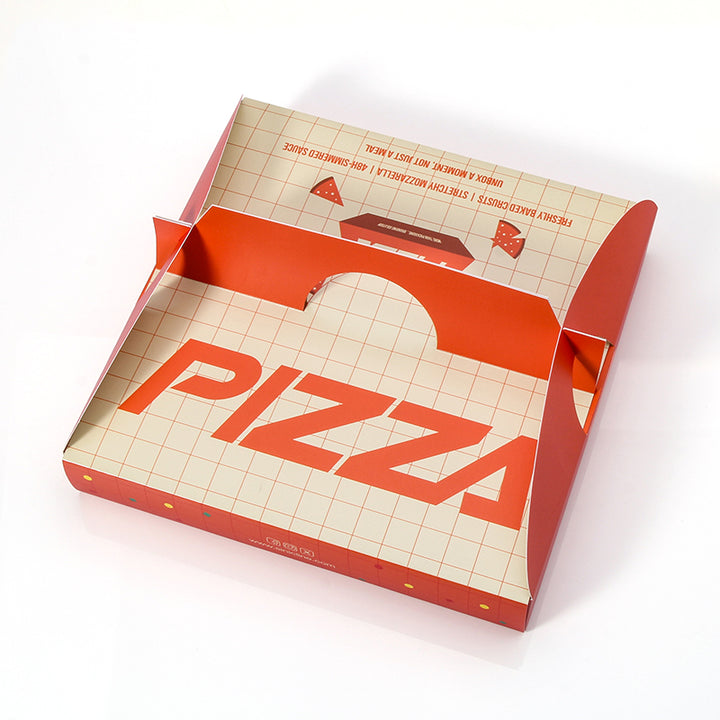 Disposable Pizza Takeaway Box with Handle – Pantone Printing | SNFOOD